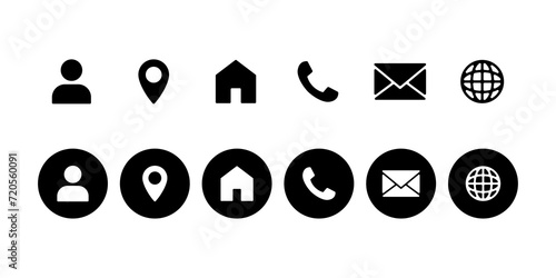 Website icon set transparent background. Contact button sign collection.