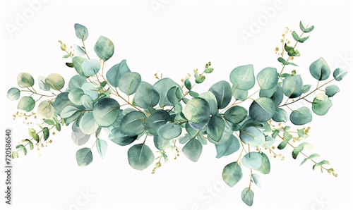 a watercolor painting of a eucalyptus wreath the leave