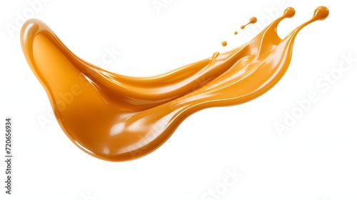 caramel sauce in white background