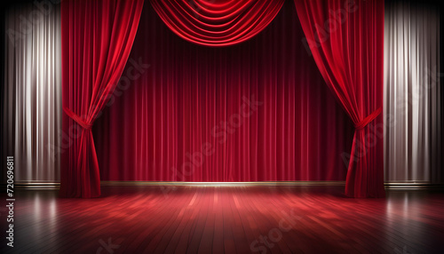 red theater curtain backdrop