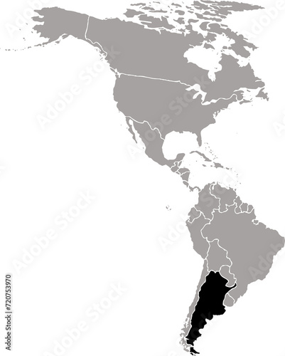 ARGENTINA MAP WITH AMERICAN CONTINENT