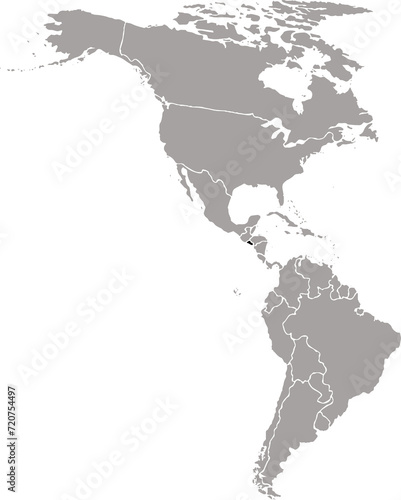 EL SALVADOR MAP WITH AMERICAN CONTINENT MAP