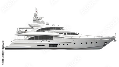 luxury yacht isolated on transparent background ,luxury private ship png ,generative ai