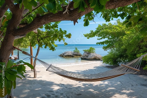 Secluded beach hideaway with private cabanas and hammocks