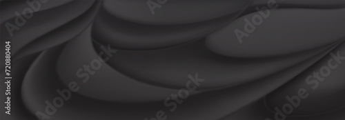 Abstract background of soft curved surfaces in black tones