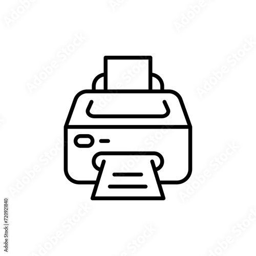 Printer outline icons, minimalist vector illustration ,simple transparent graphic element .Isolated on white background