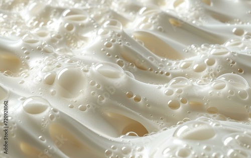 Foam bubble from soap or shampoo washing on top view.Skincare cleanser foam texture.