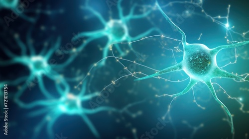 3d illustration of neuron cell, cell or neurons. Science background Generative AI