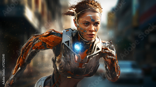 android woman running