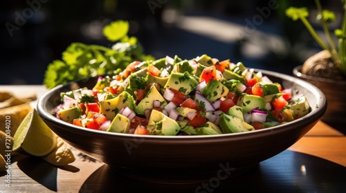 Ceviche with Avocado Salsa. Best For Banner, Flyer, and Poster