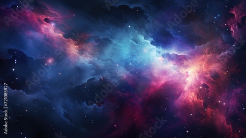 Abstract Space Nebula Enriched with Cosmic Elements