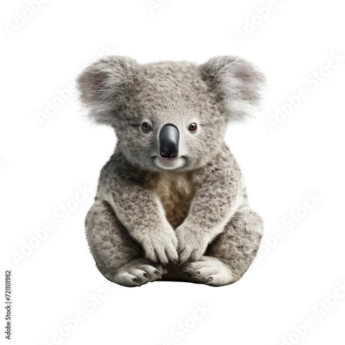 koala looking isolated on white