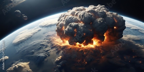 Nuclear bomb explosion on earth no war
