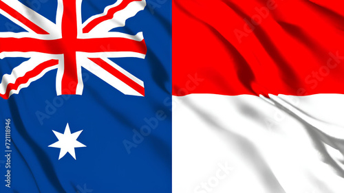 オーストラリアとインドネシアの国旗