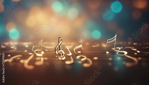 musical notes on colorful background, , copy space for text
