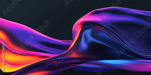 Abstract 3d modern wave background, Abstract fluid 3d render holographic iridescent neon curved wave in motion background