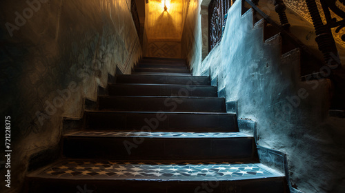 Fes Morocco January 31 2012 Dark staircase