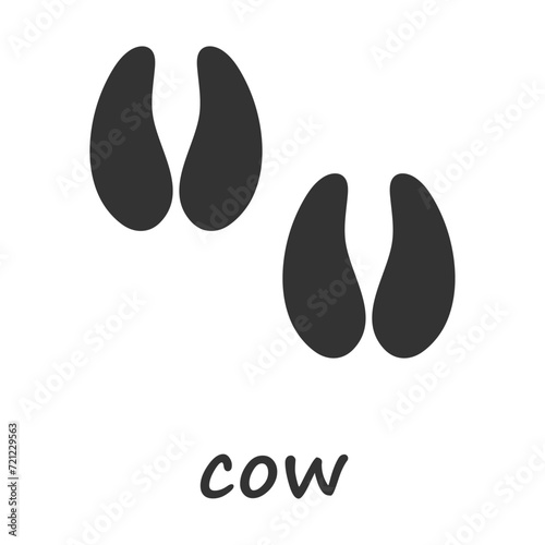 Cow hooves. Cow hoof print. Vector illustration.