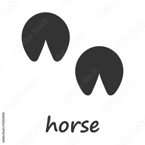 Horse hooves. A horse hoof print. Vector illustration.