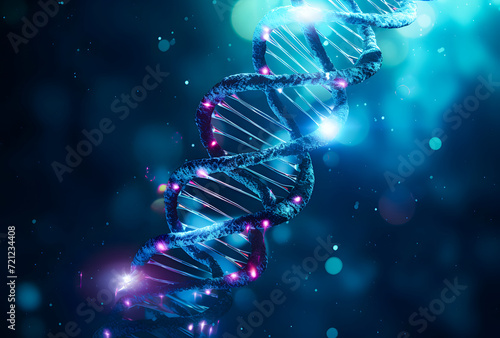 illustration DNA structure molecule on a dark blue background. DNA background.