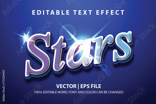 vector text effect editable stars typography shiny font template background
