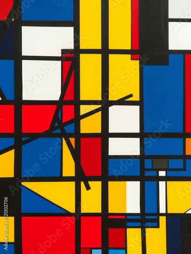 Abstract Art Piece Inspired by Primary Colors and Shapes