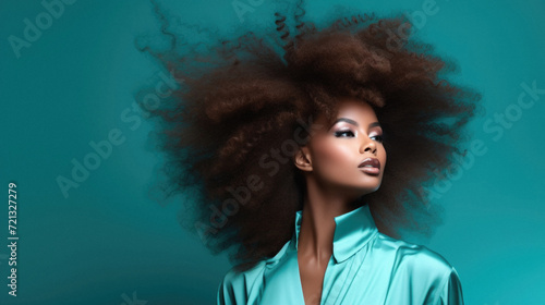 Beautiful young african american woman with afro hairstyle