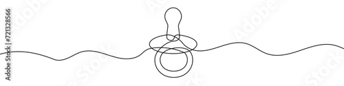 Continuous editable drawing of baby pacifier. One line drawing baby pacifier icon