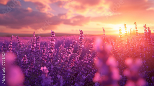 Fields of lavender swayed in the gentle breeze, releasing fragrant whispers into the serene countryside.