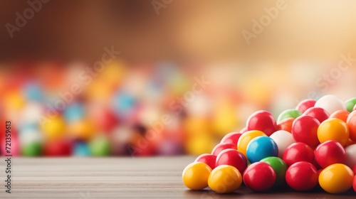 Colorful Skittles candy close up texture wallpaper. Free space for text. Candy like skittles. SmartSweets Sour Blast Buddies. Horizontal banner format