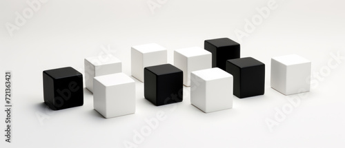 Alternating Black and White Cubes on White