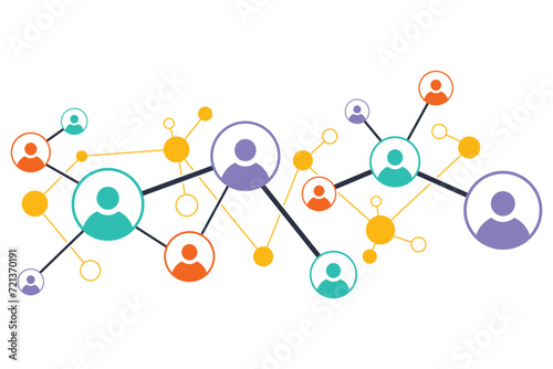 the connection of business team, the network of internet, web connected with the dot, the social media sign for communication