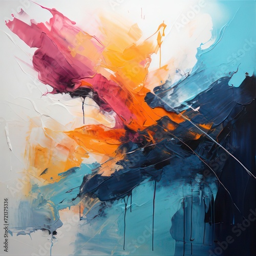 an abstract painting illustrating random brush strokes and color placement