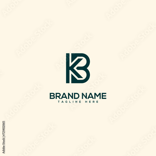 Alphabet initial letter KB BK logo design template - vector.