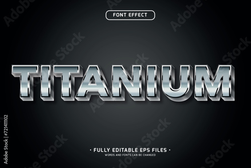 3d titanium editable font text effect