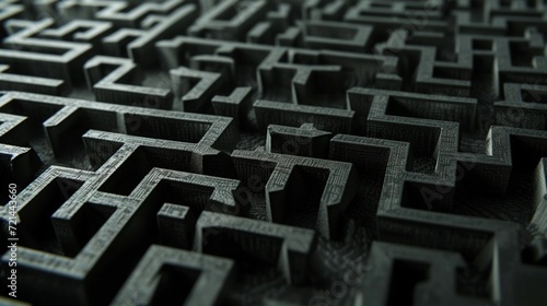 Matrix of carbon fiber threads forming an intricate labyrinth