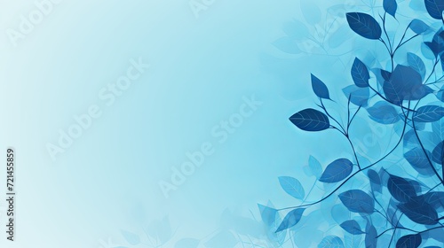 The background is made up of a pattern of blue leaves and there is space between the text.