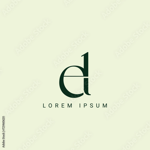 ED Letter Logo Design Vector Template. Alphabet Initial Letter ED Logo Design With Glossy Reflection Business Illustration
