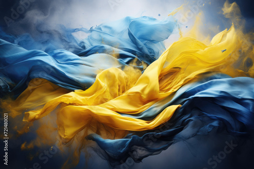 Artistic Ukraine Flag - Painted Ukrainian Flag