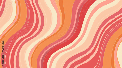 Coral and peach retro groovy background vector presentation design
