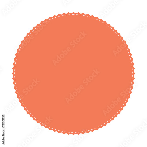 Orange starburst, burst, badge, seal or label flat vector icon for apps and websites. Vector illustration. EPS file 133.