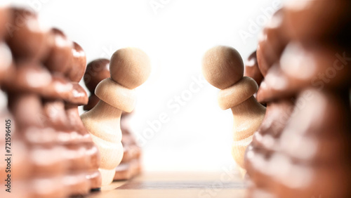 Competition, two chess pieces argue