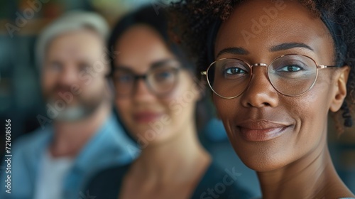 Person wearing glasses up close. Suitable for any project requiring an image of someone wearing glasses