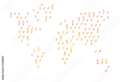 Light orange vector background with gender symbols.
