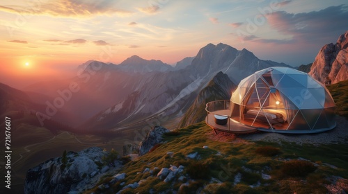 Luxurious Sunrise Glamping in Geodesic Dome Overlooking Mountains