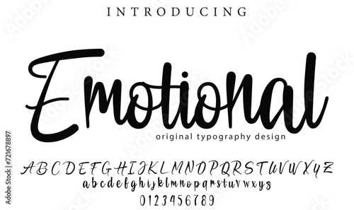 Emotional. Handdrawn calligraphic vector font for hand drawn messages. Modern gentle calligraphy