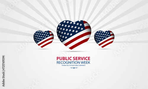 Happy Public Service Recognition Week Background Vector Illustration