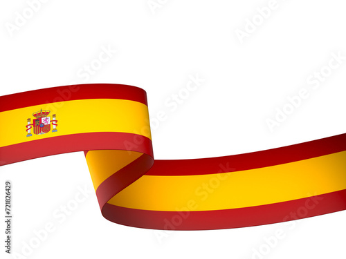 Spain flag element design national independence day banner ribbon png 