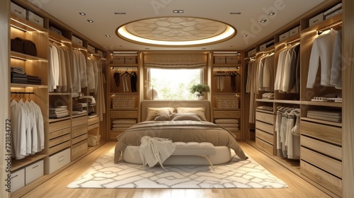 Élégance et confort dans cette chambre luxueuse : lit spacieux, bois raffiné et luminosité naturelle