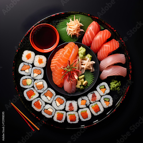 寿司の盛り合わせ Assorted sushi GenerativeAI